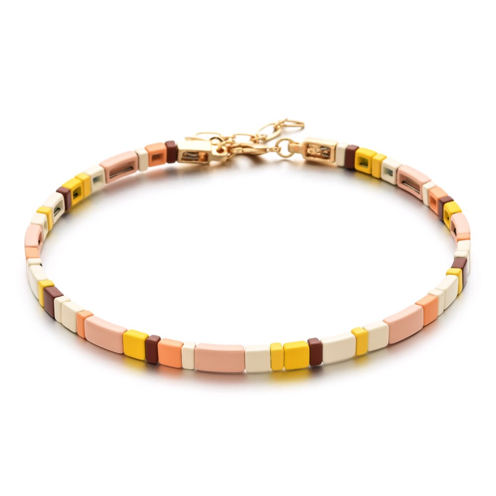 Collier ras du cou court pour femmes, perles colorées arc-en-ciel, pour la plage, bricolage, bijoux pour filles, de fête,: SL1255