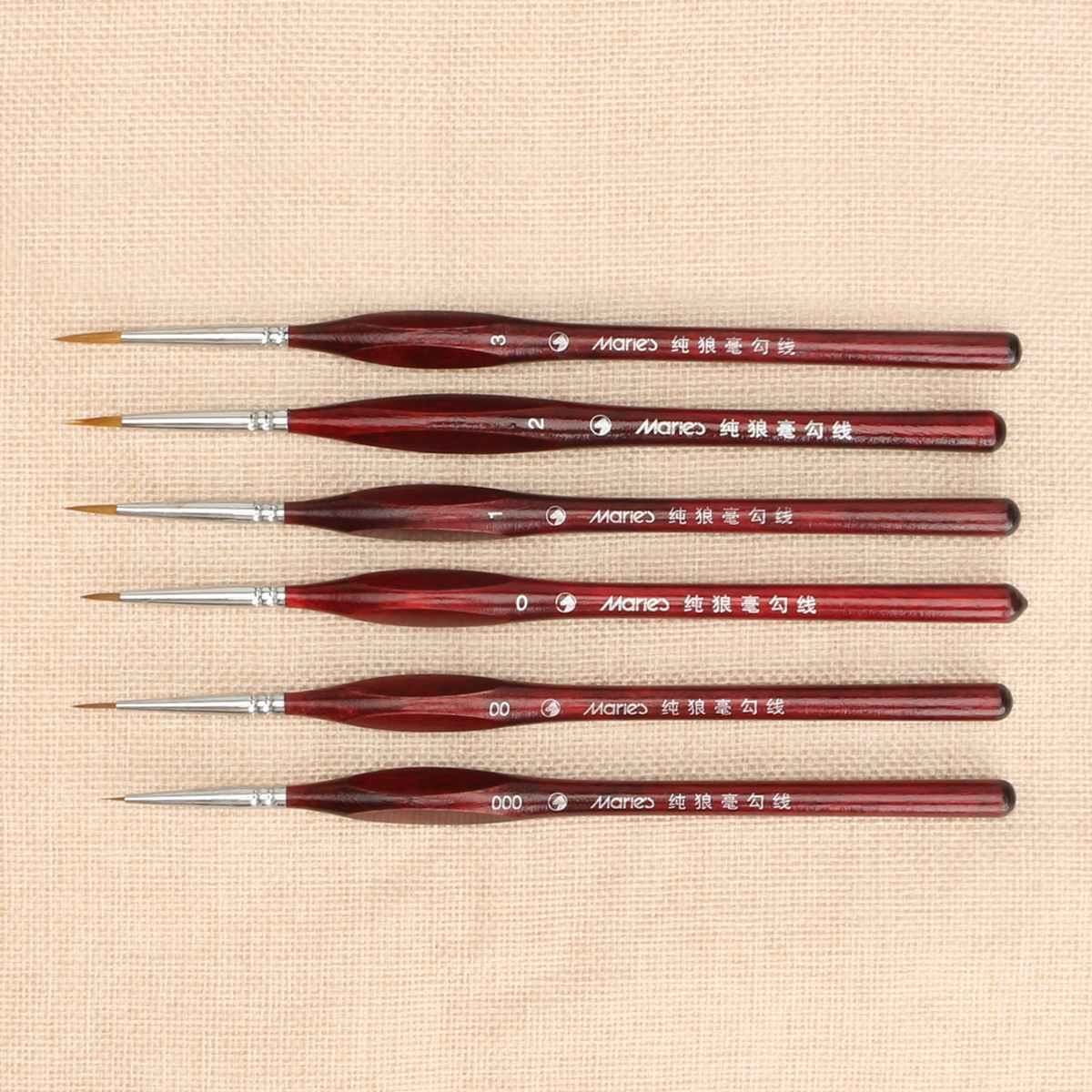 6PCS Best Selling Miniature Paint Brush Set Sable Hair Fine Detail Art Nail Model