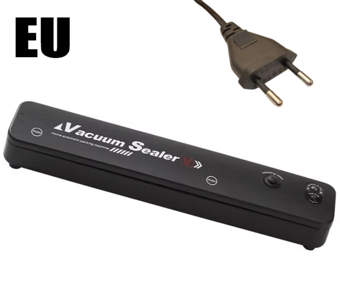 2025 220 V/110 V elektrische vacuüm kit verpakkingsmachine, met vacuümzak link huishoudelijke voedsel verse zwarte vacuüm sluitmachine: Black