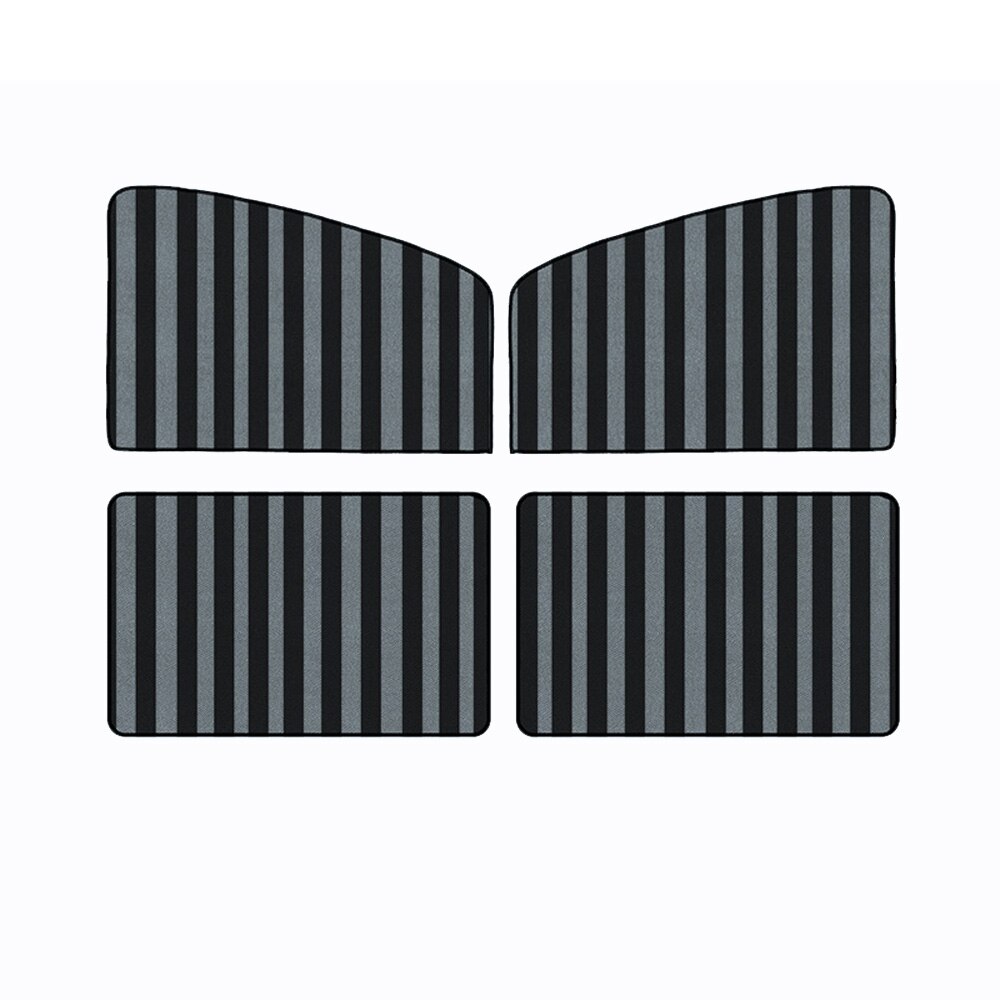 Back Sun shade Front Sun Shade Visor Anti-UV Black 4pc Polyester 78*50cm