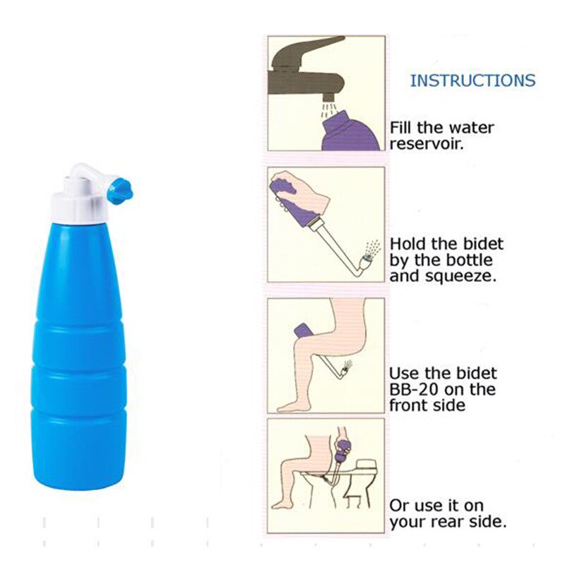 400ML Portable Bidet Sprayer Travel Bidet Bottle Personal Hand Held Bidet Spray Toilet Portable Shower