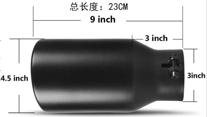 Universele Auto Uitlaat Tip 3 "Inlaat 5" Outlet Auto Staart Pijp Uitlaat Dual Muur Hoek Cut Outlet Nozzle: C