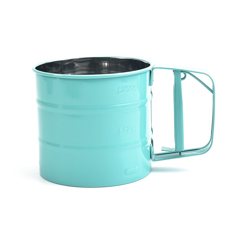 Edelstahl Halbautomatische Mehl Sieb Backen-werkzeuge Mehl Filter Tasse Filter Sieb Hand Mehl Sieb Backen Zubehör: Grün