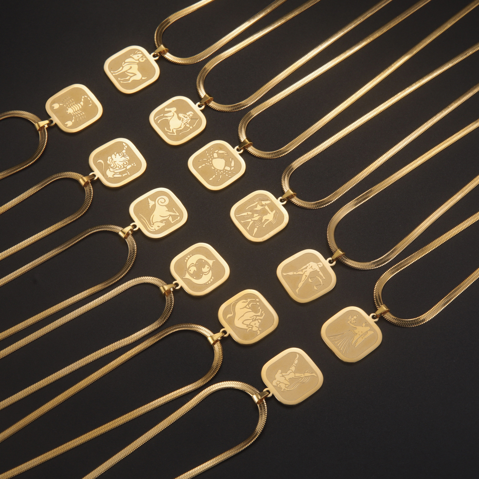 Teamer 12 Zodiac Teken Ketting Voor Vrouwen Goud Kleur 12 Constellatie Rvs Slang Ketting Kettingen Verjaardag Sieraden Cadeau