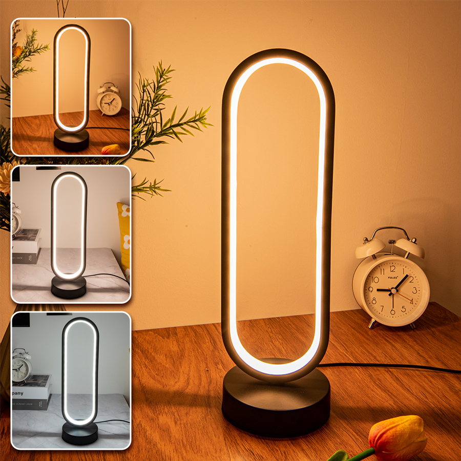 Spiral led natlampe dæmpbar 3 farver bordlampe til stue kontor skrivebord soveværelse sengelampe usb-stik: Rød