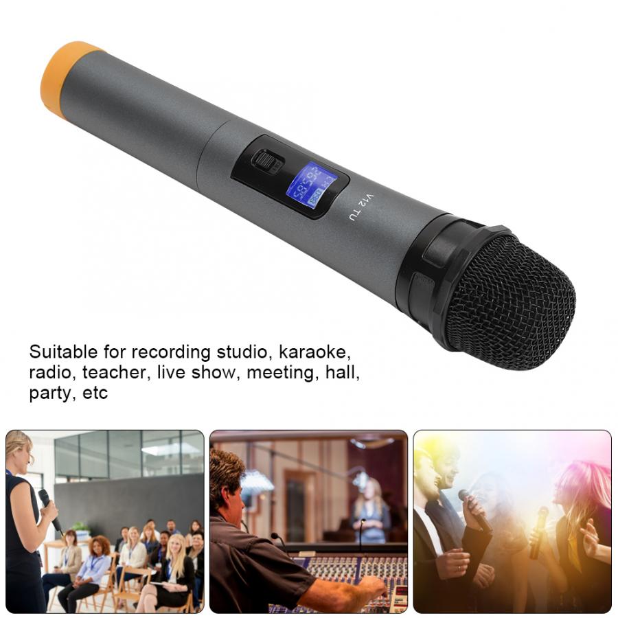 Draadloze Microfoon Uhf Handheld Microfoon Met Ontvanger Voor Karaoke Toespraak Luidspreker 3.5Mm 6.35Mm Adapter Mic Met Display