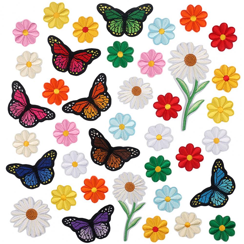 1 Set Sew Applique Exquisite Wide Application Polyester Fine Texture Butterfly Embroidered Appliques Home Decoration Lovely