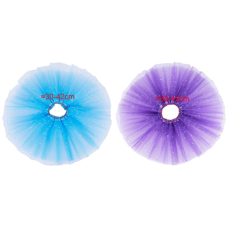 2x smarte babypigetøj stjerner pailletter underkjole balletdans fluffy tutu nederdel lilla og lyseblå