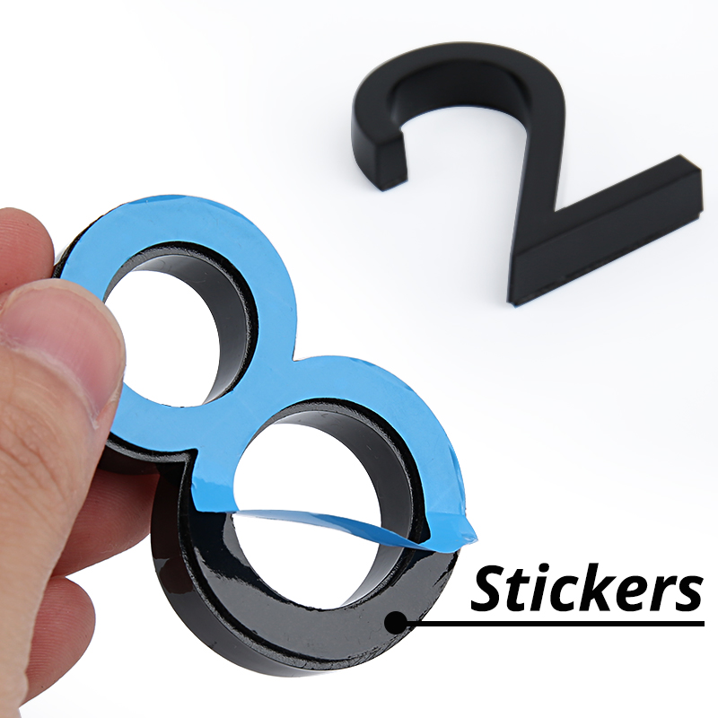 1pc 60mm Numero civico esterno Numeri autoadesivi per esterni Adesivi per porte Cartello per indirizzo Cartello da 2,35 pollici Plastica 3D # 0-9