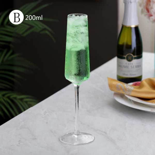 2Pcs Crystal Champagne Flutes Glasses Juice Drink Cocktail Goblet Glass Wedding Party Bar Home Drinkware Wine Cup: B