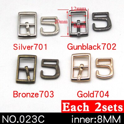 8 jeux de boucles métalliques 9 crochets | Pour courber les chaussures, sacs, boucles de ceinture, décoration bricolage, accessoires pour chaussures à coudre: NO.023C 8mm 8sets
