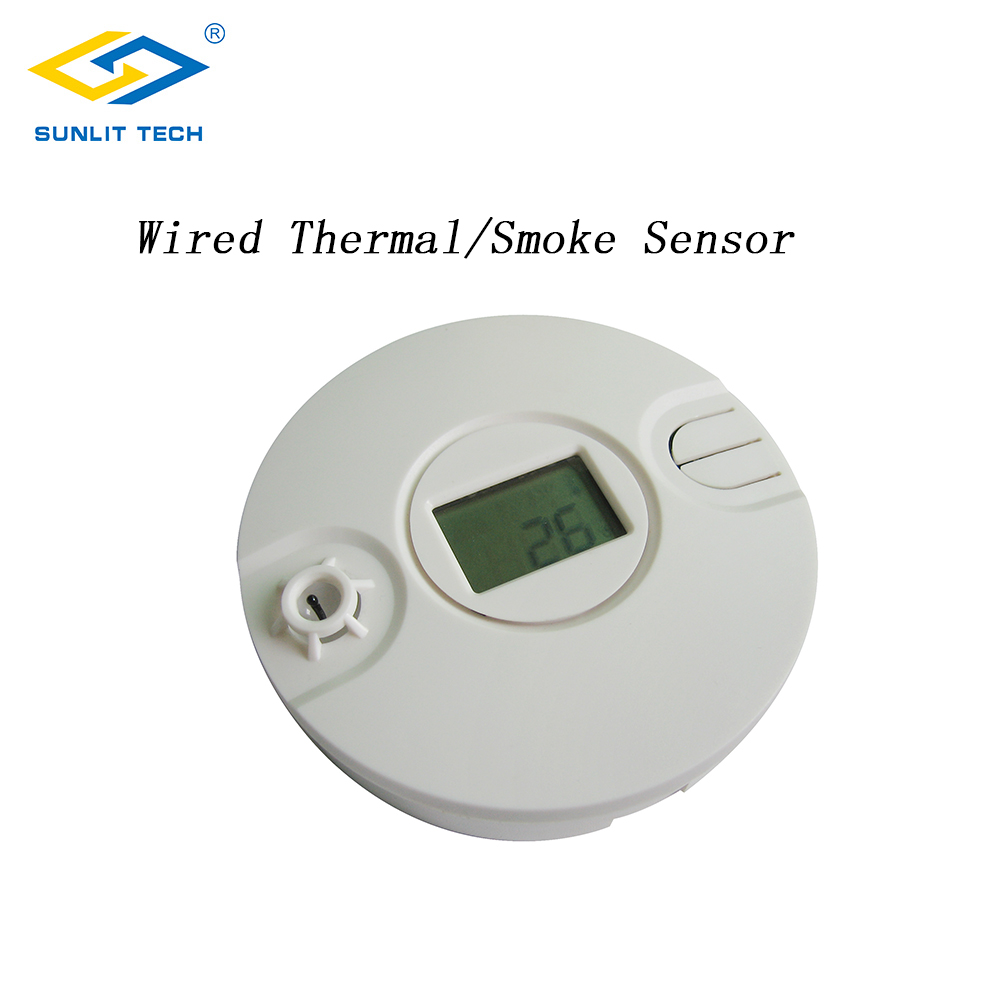 Wired Smoke Thermal Sensor Alarm System for all Alarm Panel Home Fire Heat Thermal Sensor Detector Protection Office Security