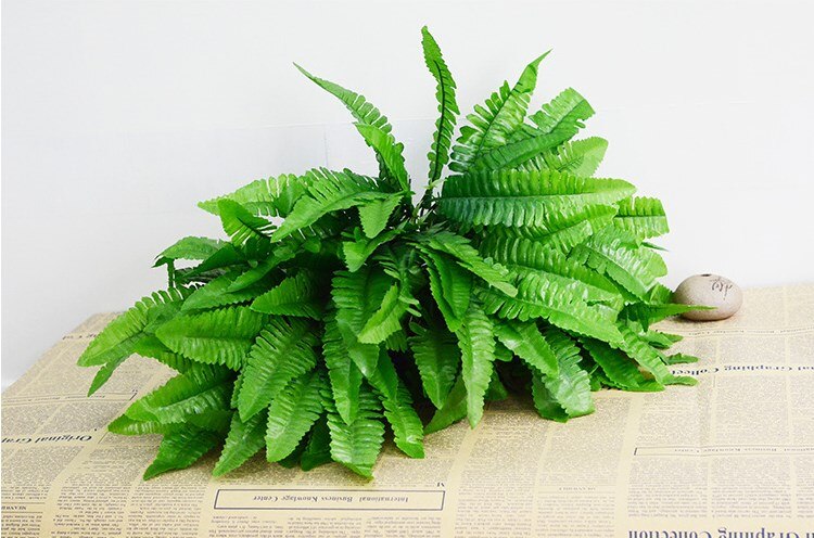 7 gaffel simulation bregne græs grøn plante kunstig bregne persiske blade blomster væghængende planter hjem bryllup butik dekoration
