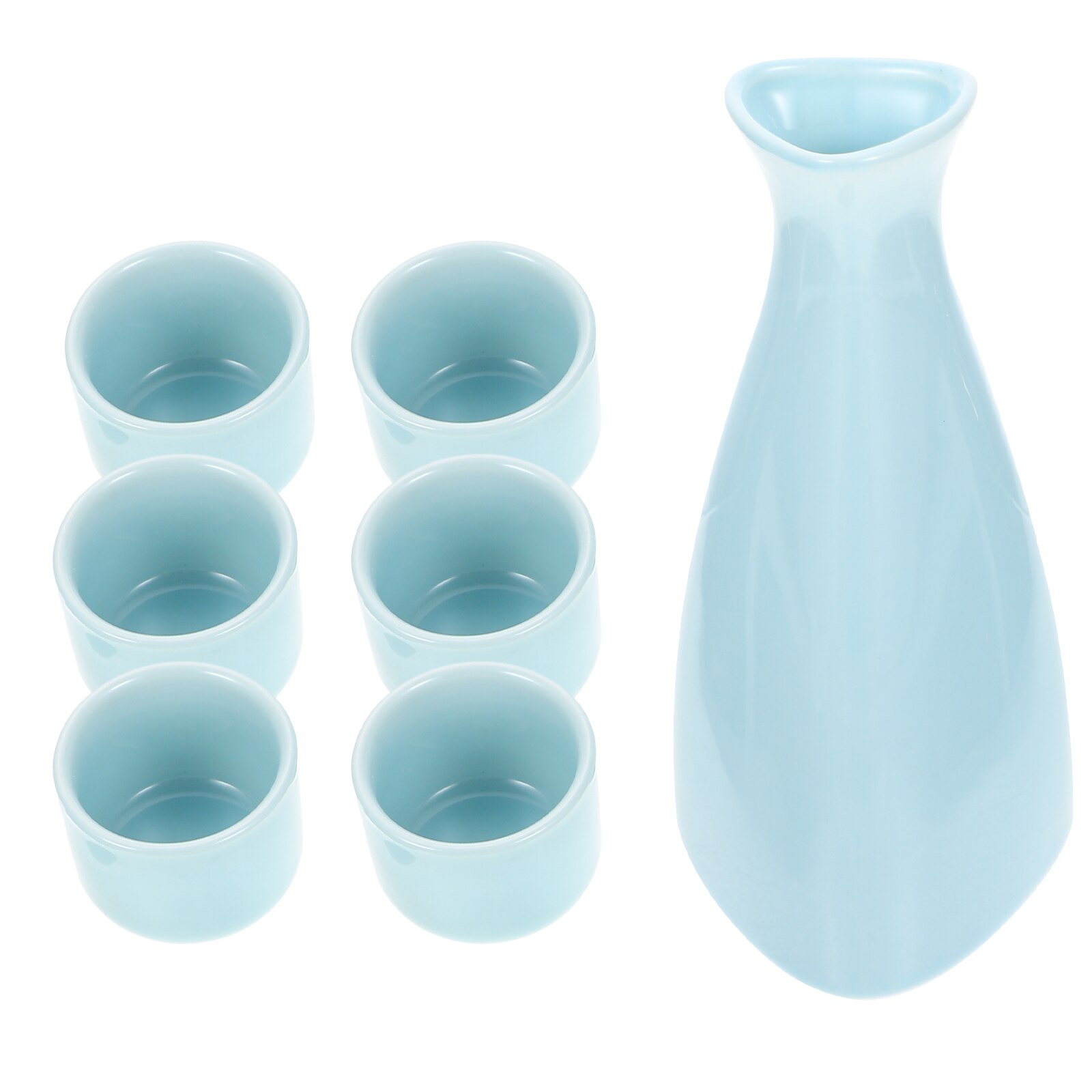 1 Set Ceramic Decanter Practical Decanter Handled Decanter with Cups