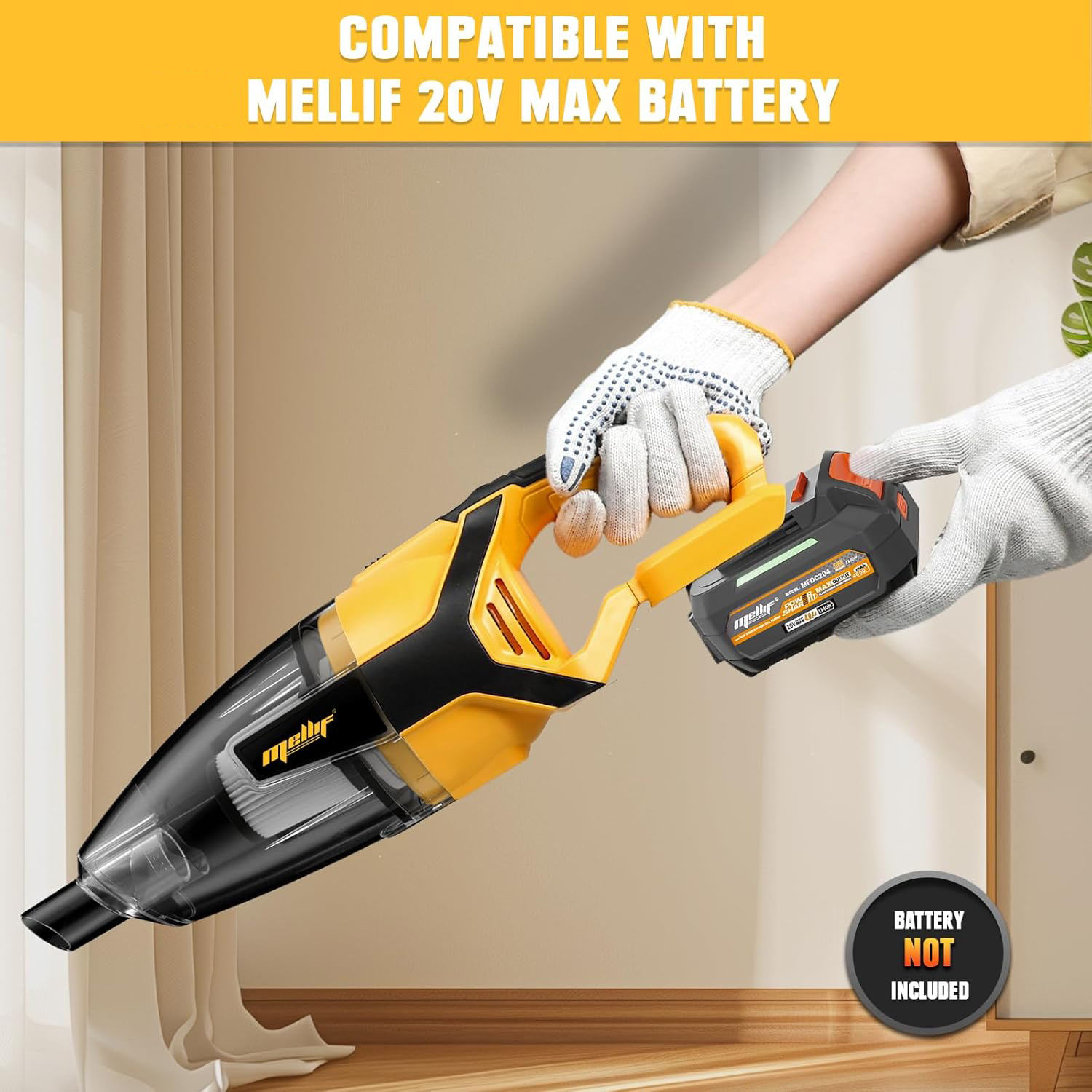 Draadloze stofzuiger compatibel met Dewalt 18V 20V batterij (alleen gereedschap) Handstofzuiger voor hardhouten vloertapijt Dierenhaar Auto