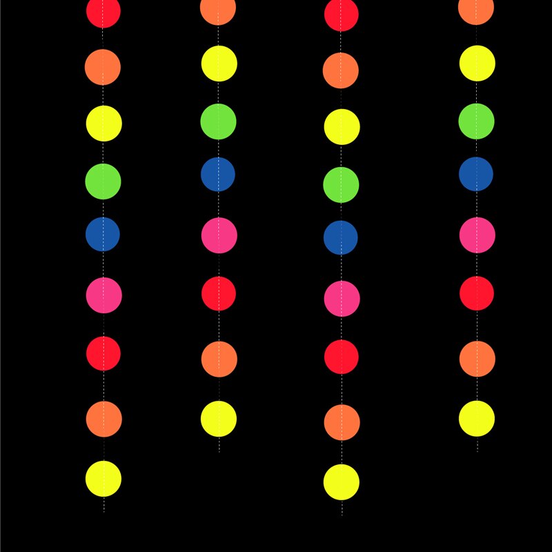 UV Glow Party Garlands Luminous Neon Streamer Black Light Reactive Glow in the Dark Kid Birthday Fluorescent Party Wedding Decor: 3