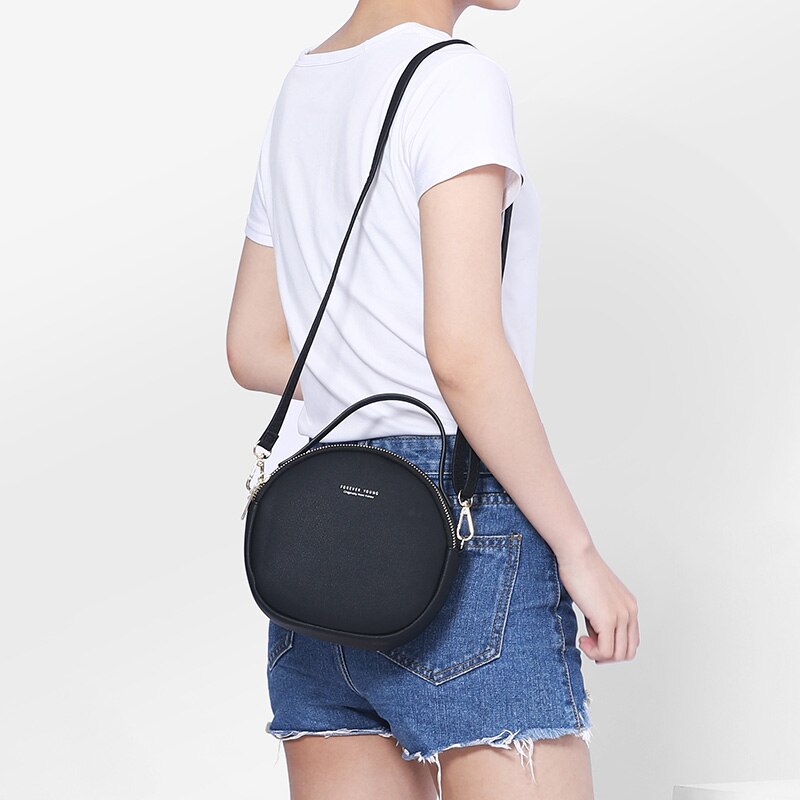 WEICHEN circulaire femmes sac à bandoulière en cuir bandoulière sacs de messager femme ronde Bolsa dames sac à main