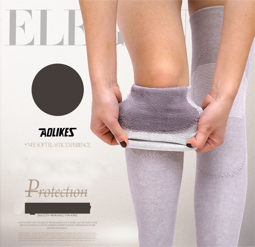 2 st/lot vintersport utomhus varma förlängda knäskydd skydd skyddande elastisk ull termisk plysch knäskydd knäskydd knäled