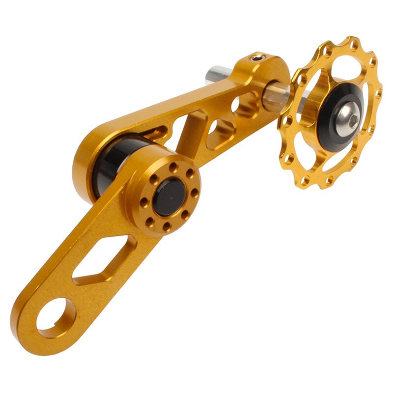 Litepro Folding Bicycle Chain Tensioner，Aluminum Alloy Rear Derailleur Chain Tensioner ，with Sprocket Folding Bike Guide Wheel: gold
