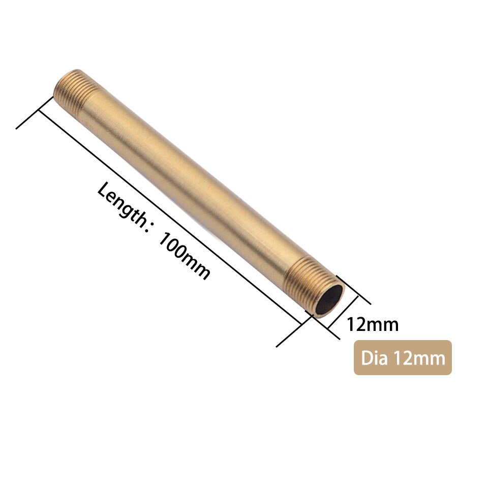 2 stk lige stang  m10 m12 m16 hule ydre tandrør længde 100mm bordlampe lysekrone krystal lampe forlænget seler