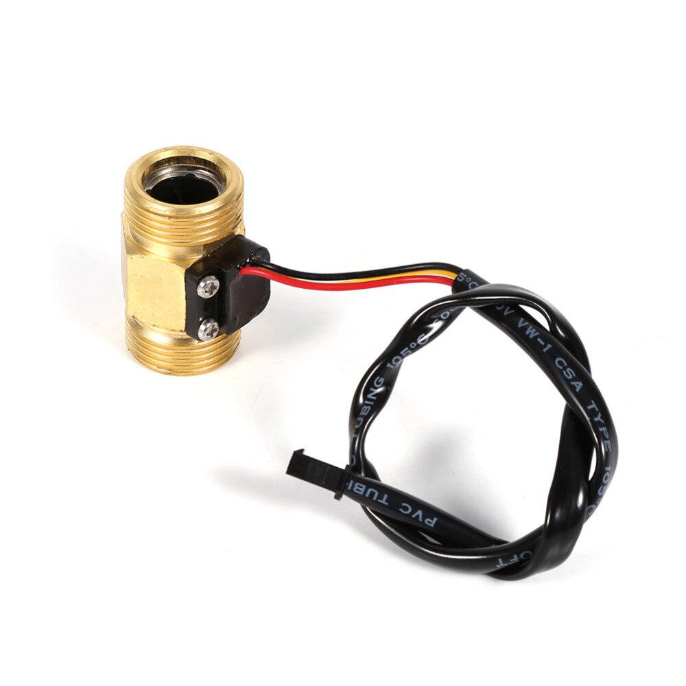 Water Flow Sensor Full Cooper G3/4" DN20mm Thread Hall Effect Liquid Water Flow Switch 2-45L/Min Flowmeter