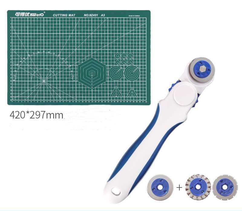 Round Head Utility Knife Can Be Used To Cut Paper, Cut Cloth, Cut Leather, Felt, Plastic Knife, Round Blade, Hob Cutting Tool: Cutting mat suit