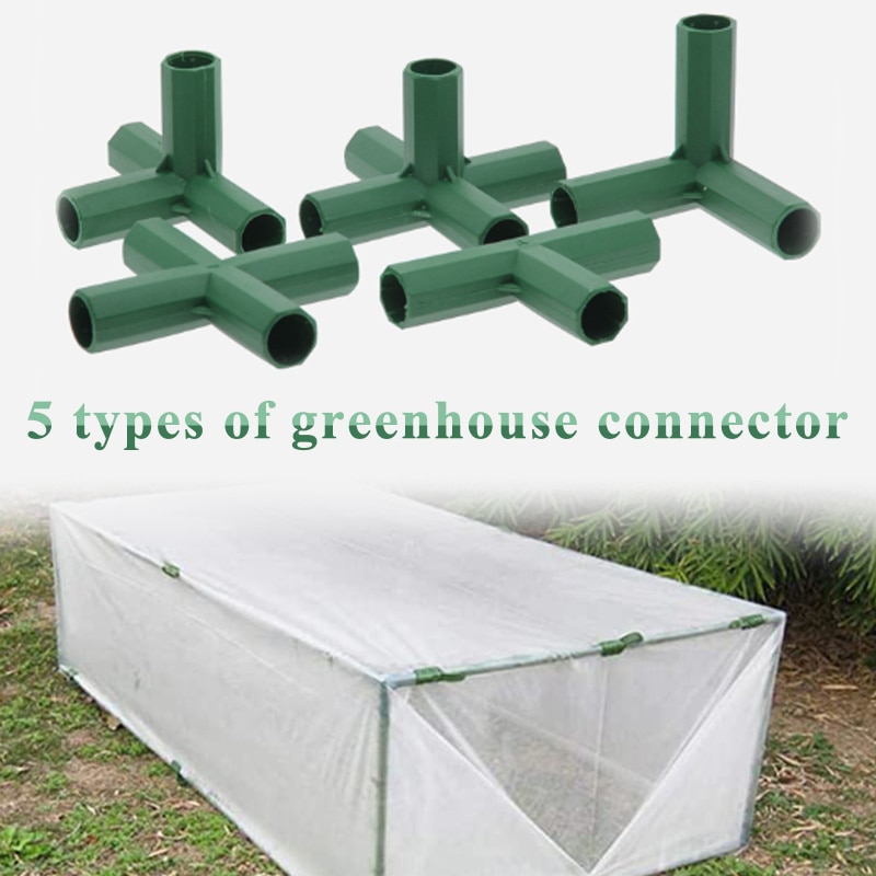 Joints en PVC 16MM 5 pièces Support Stable pour serre robuste cadre en plastique connecteur de construction polyvalent fournitures de jardin