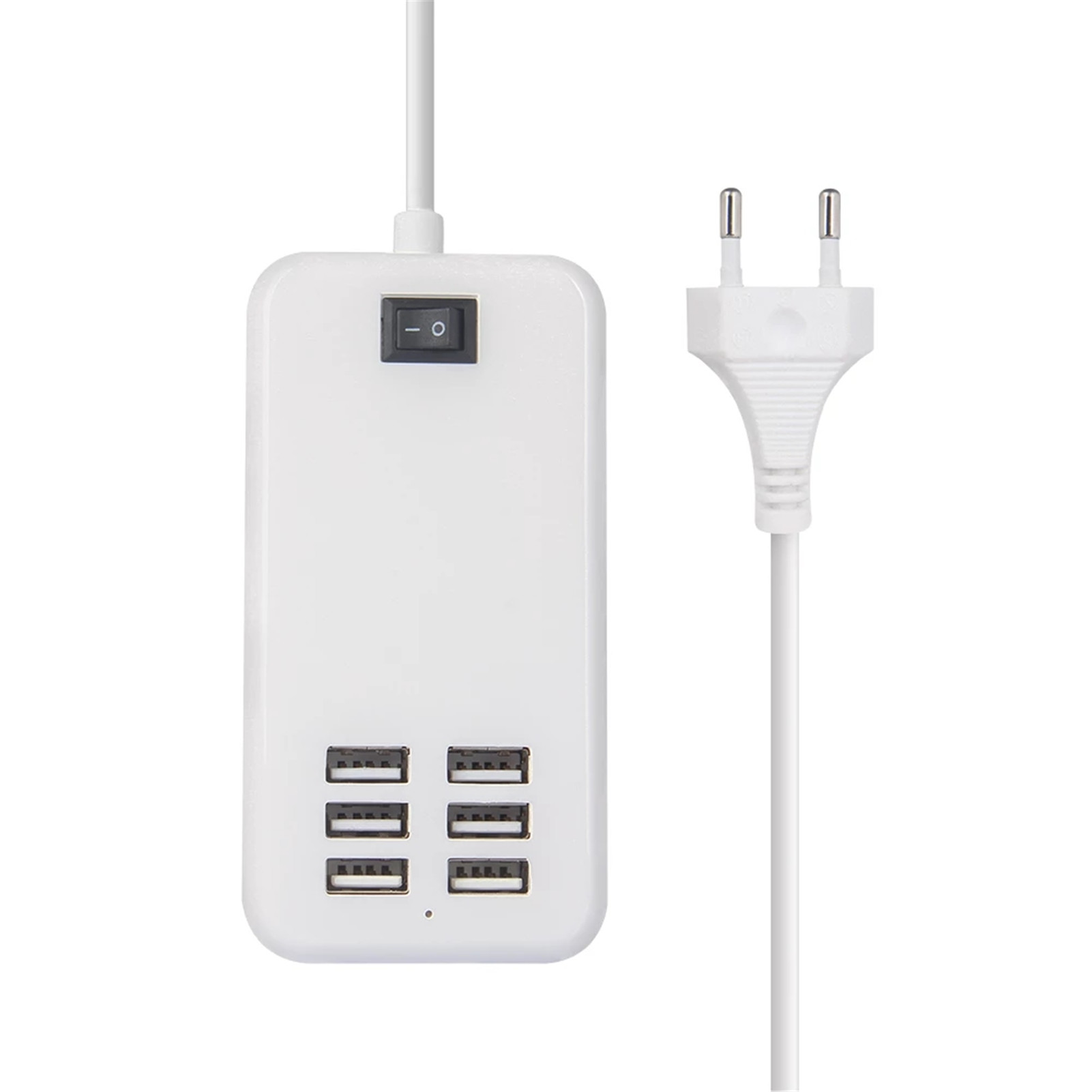 EU/US/UK Plug Adapter 6 Ports USB A Power Strip 1.5m Cable Length USB Charging Socket with Power Switch: EU Plug