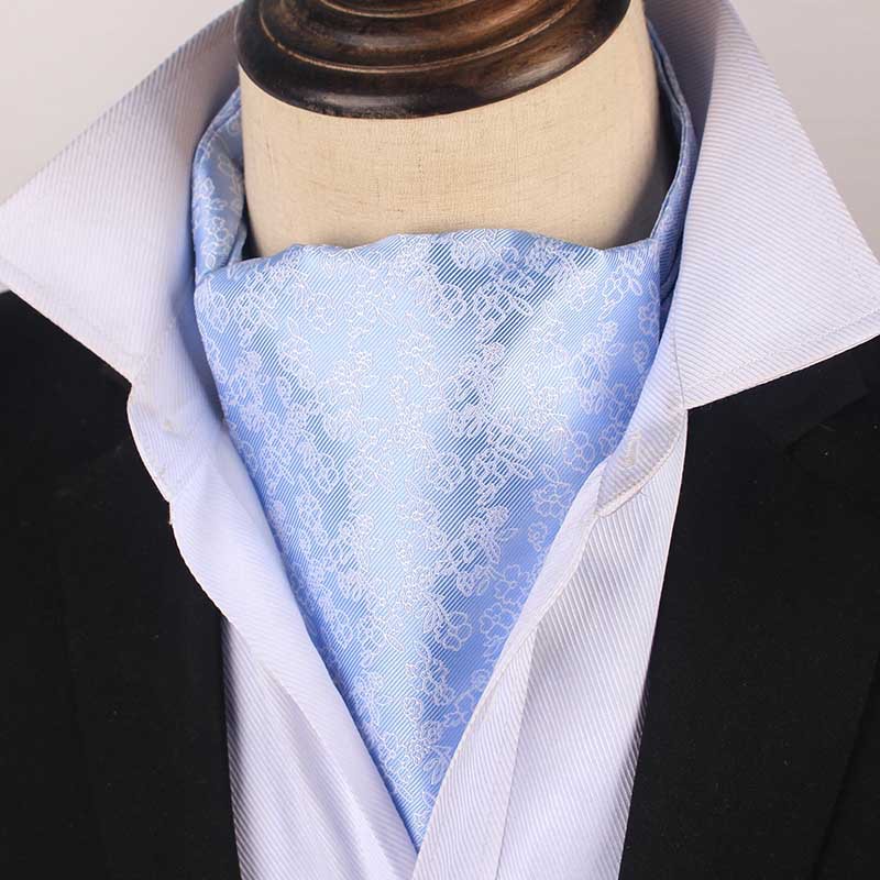 Paisley Floral Ascot Tie Men Pink Ascot Cravat Man Green Silk Cravat Tie Mens Brown Polyester Wedding Ascot Scarf Green B109