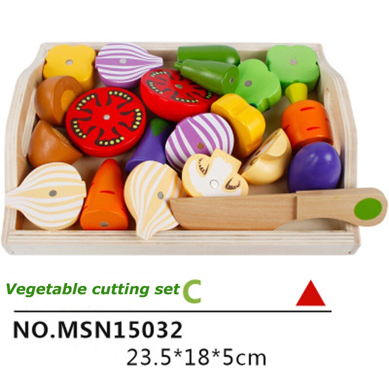 15 arten Holz simulation küche ei serie cut obst und gemüse dessert kinder pädagogisches spielen haus spielzeug: 10