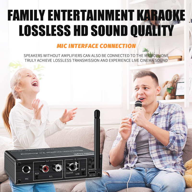 DAC Bluetooth 5,4 Audio- empfänger Digital-Analog-Wandler 3,5mm Aux RCA Koaxial USB U-Disk Karaoke Stereo kabellos Adapter