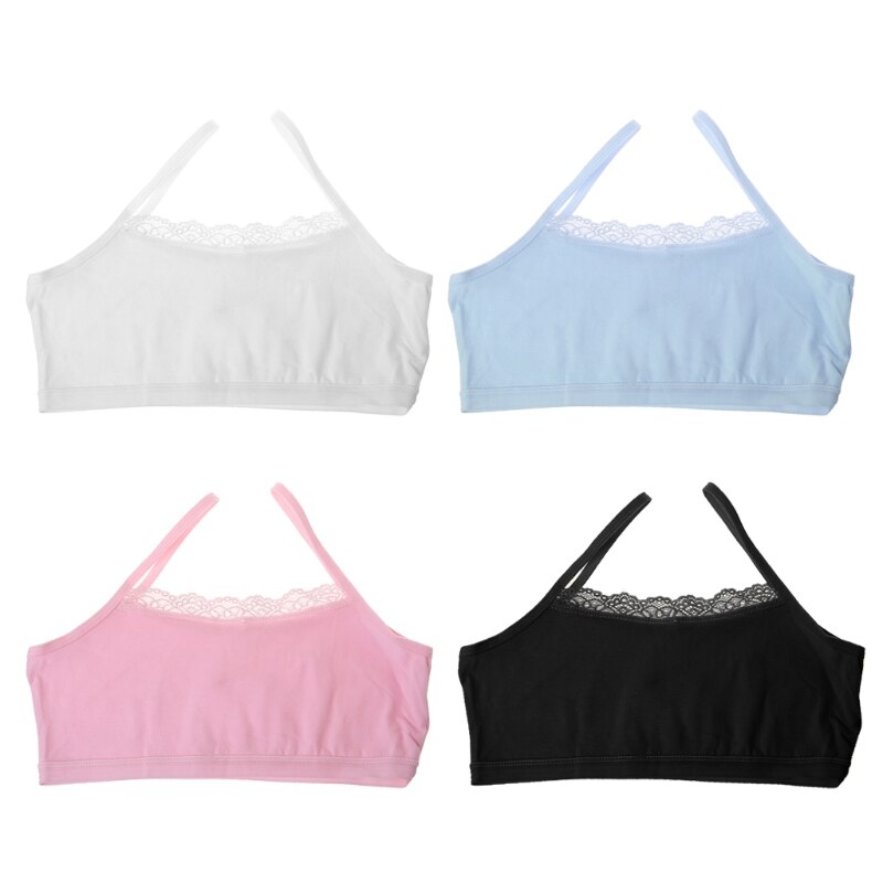Girl Underwear Lace Bras Cotton Camisoles Sports Bra Top For Teens Training Bra 57BF