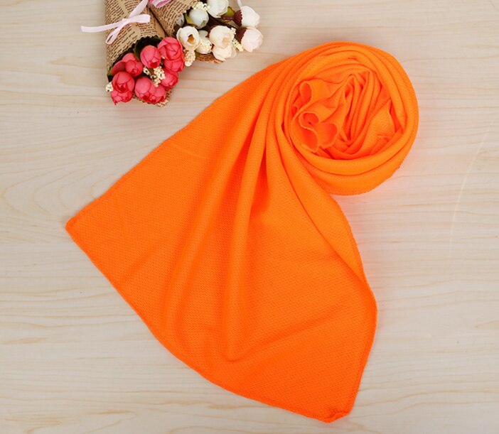 80x30cm Sport serviette de refroidissement sueur été glace serviette glace Cool serviette de hypothermie serviette froide: orange