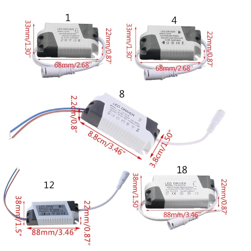 Led Driver AC85-265V 1-3/4-7/8-12/12-18/18-25W Verlichting Transformator Panel Licht