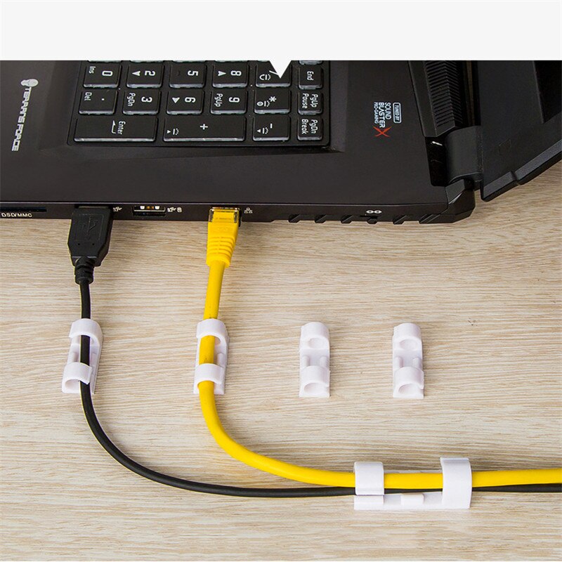 Datakabel Opslag Gesp Kabel Huishouden Draad Opslag Clip Gesp Manager Vaste Kabel Clip Huishoudelijke Datakabel Afwerking Tool: white / 20pcs