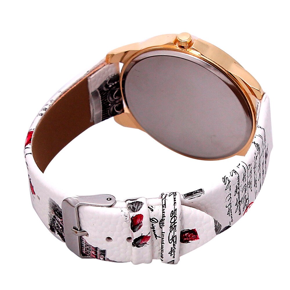 Tower Pattern Leather Band Analog Quartz Vogue Wrist Watches часы женские часы женские наручные relojes para mujer montre femme