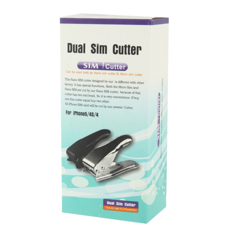 Dual Nano Sim Cutter voor iPhone 5/iPhone 4 S 4 (met 3 SIM Card Adapter + Sim kaart Lade Houder Eject Pin Key Tool)