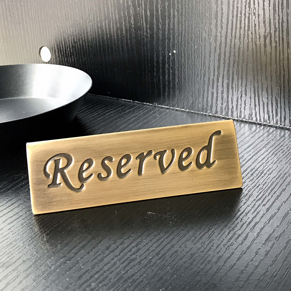 Rustfritt stål reservert bordskilt restaurant reservert innehavere hotell / klubb