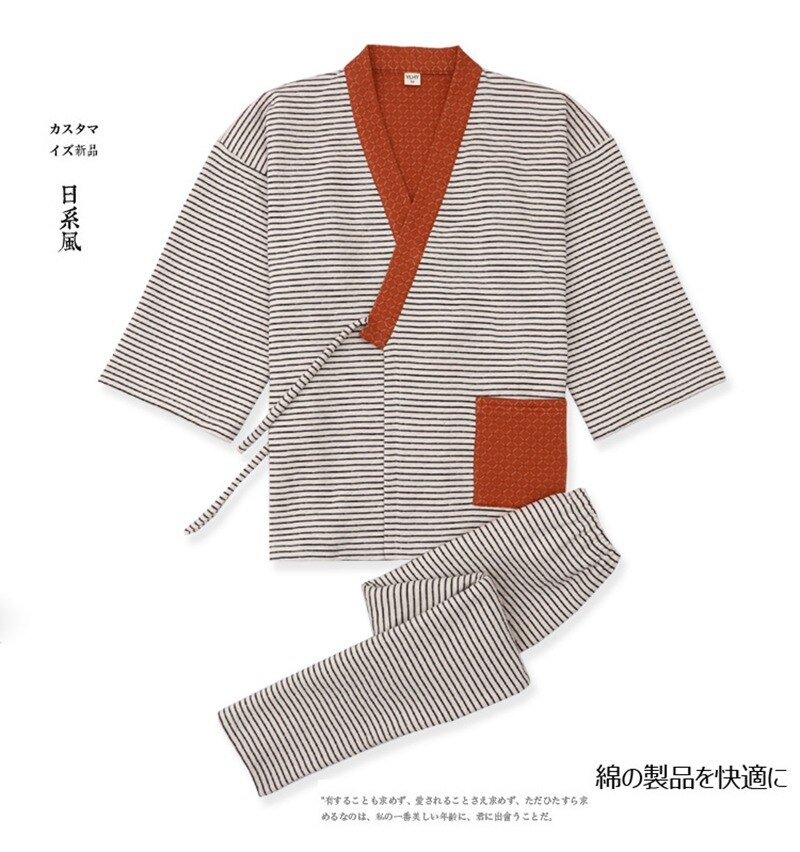 Pyjama ample japonais traditionnel pour hommes, ensemble Kimono Yukata, peignoir de bain, vêtements d&#39;hiver vapeur pour dormir et se détendre