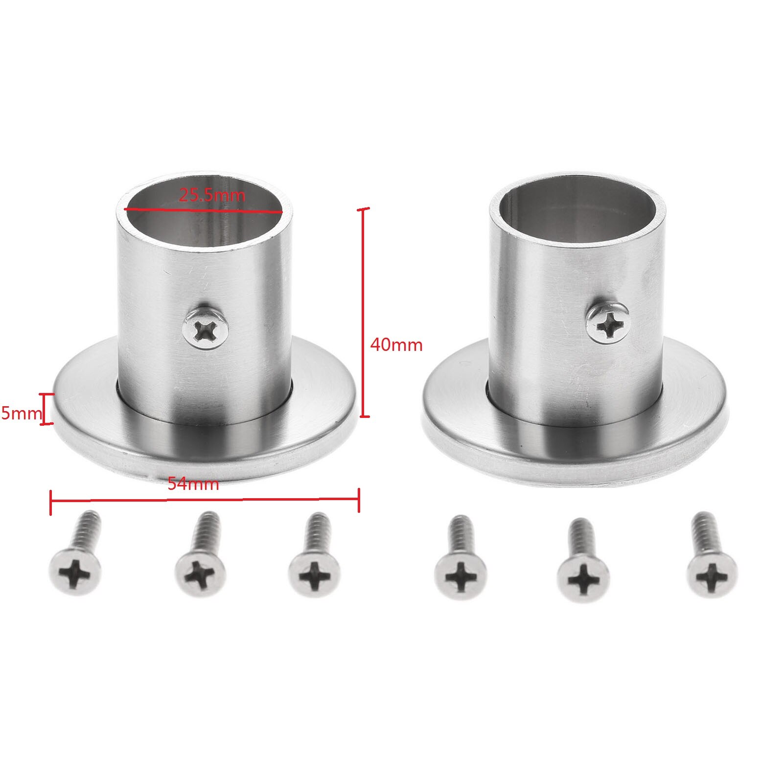 2 st balkong garderob garderob stångflänsfäste rälsstöd hängare klädstång säte hängare rör rörhållare 19mm/22mm/25mm/32mm: 25mm