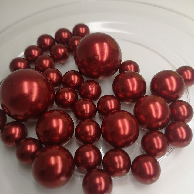40 PCS Blue Floating Pearls Beads for Vases No Hole Highlight Pearl Bead Vase Fillers for Centerpieces, 30mm, 20mm, and 14mm: Burgundy