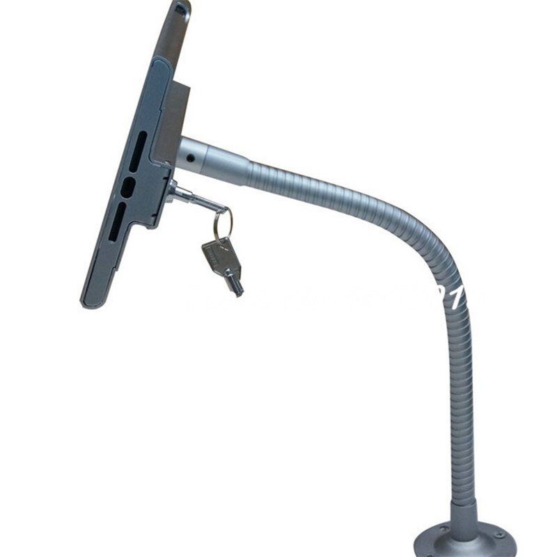 tablet pc display flexible gooseneck wall mount holder stand for iPad mini1 2 3 security safe locked metal box support arm
