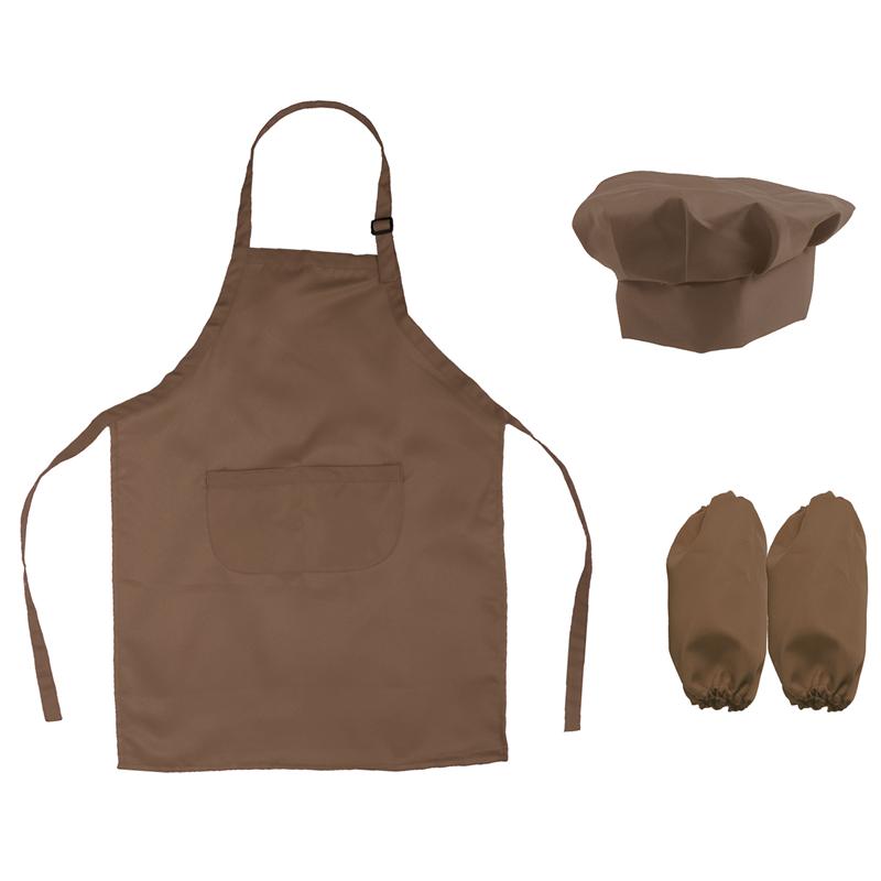Kids Chef Set Complete Kids Kitchen Playset with Chef's Hat Apron and Sleeve for Cooking Baking Painting Decorating Party: Coffee
