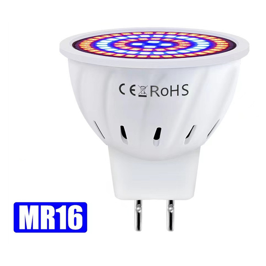 Bombilla LED de espectro completo para cultivo E27 E14 GU10 MR16 220V lámpara hidropónica de invernadero luz de cultivo para plantas de interior lámpara de flores Phyto: Rojo / 1.200 W