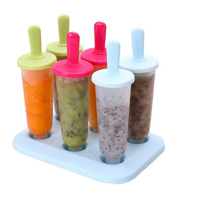 6 Cells Round Shape Summer Accessories Food Grade Lolly Mould DIY Ice Cream Maker Popsicle Molds Dessert Molds Kitchen Tools: 03