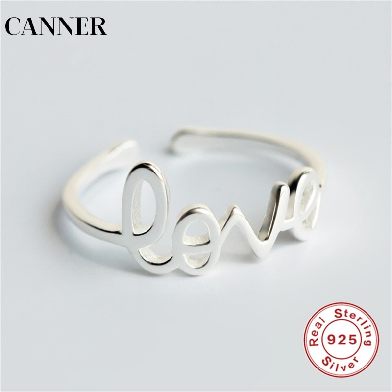 CANNER 925 en argent Sterling anneaux ouverts pour les femmes Anillos Mujer S925 bijoux de luxe mariage fiançailles amour bague fille