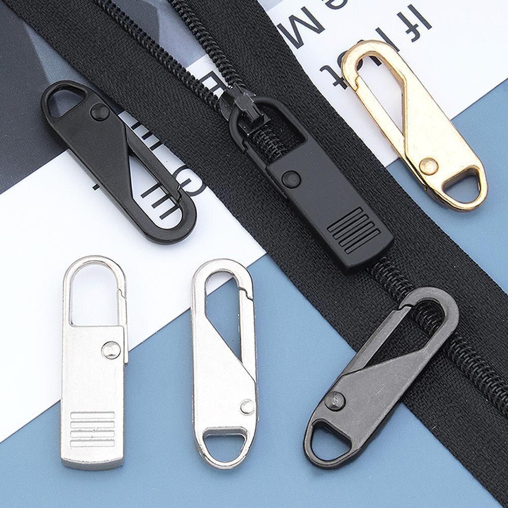 6 Pcs Universal Zipper Pull Tab Replacement Metal Handle Zipper Extender Handle Fixer Zipper Sliders for Backpack Jacket Handbag
