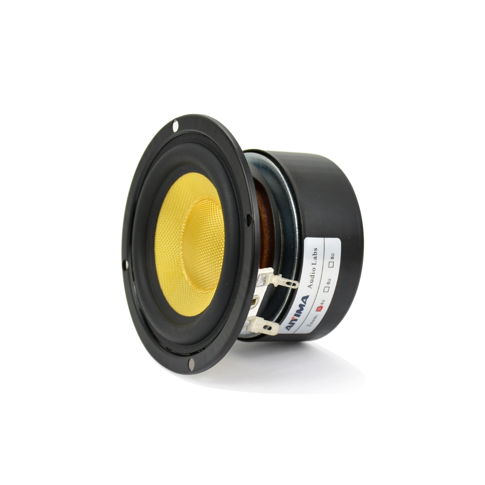 Aiyima - 2 altavoces estéreo de graves y medios de 3 pulgadas, subwoofer de 4/ 8 ohmios y 25w subwoofers de rango completo para cine en casa, altavoces hifi diy