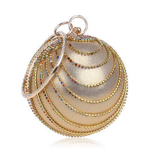 SEKUSA Circular Tassel Rhinestones Women Evening Bags With Handle Diamonds Metal Handbags For Wedding/Party/Dinner Evening Bags