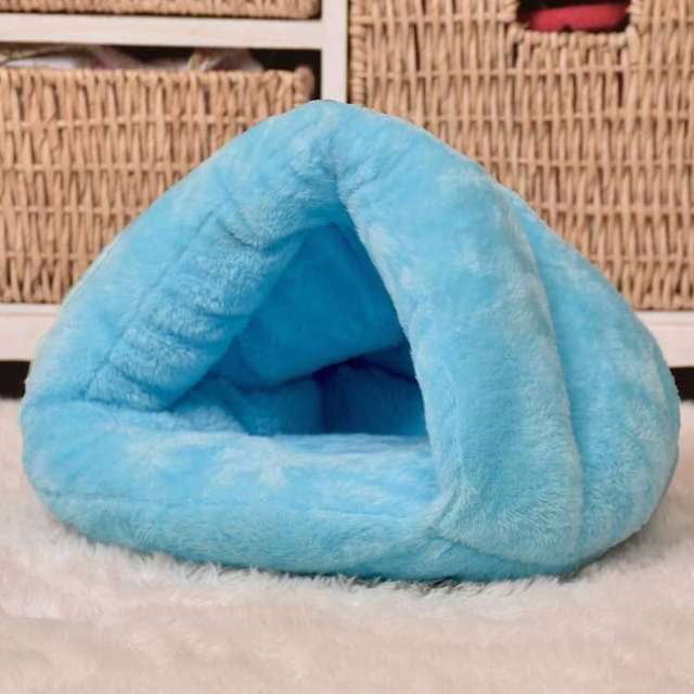 Pantoffel Katze Nest Weiche Katze Bett Welpen Zwinger Chihuahua Schlafsack Katze matt Waschbar Haustiere Höhle Haus Winter Warme Hund liefert: Blau / XL 55X50X40cm